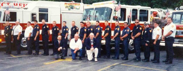 Group of firefighters in 1990s