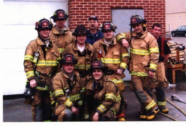 Group of firefighters at training tower